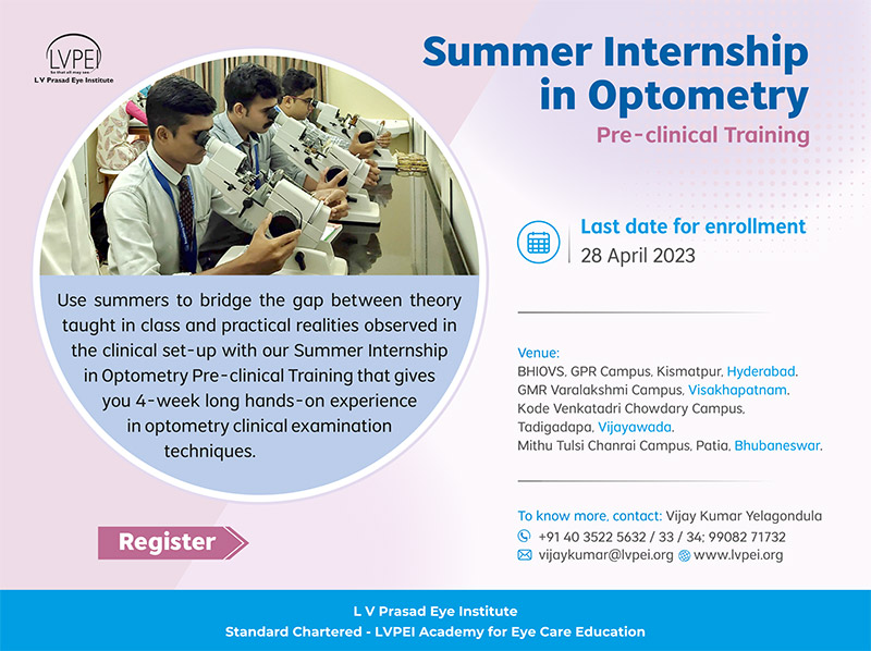 Summer Internship in Optometry