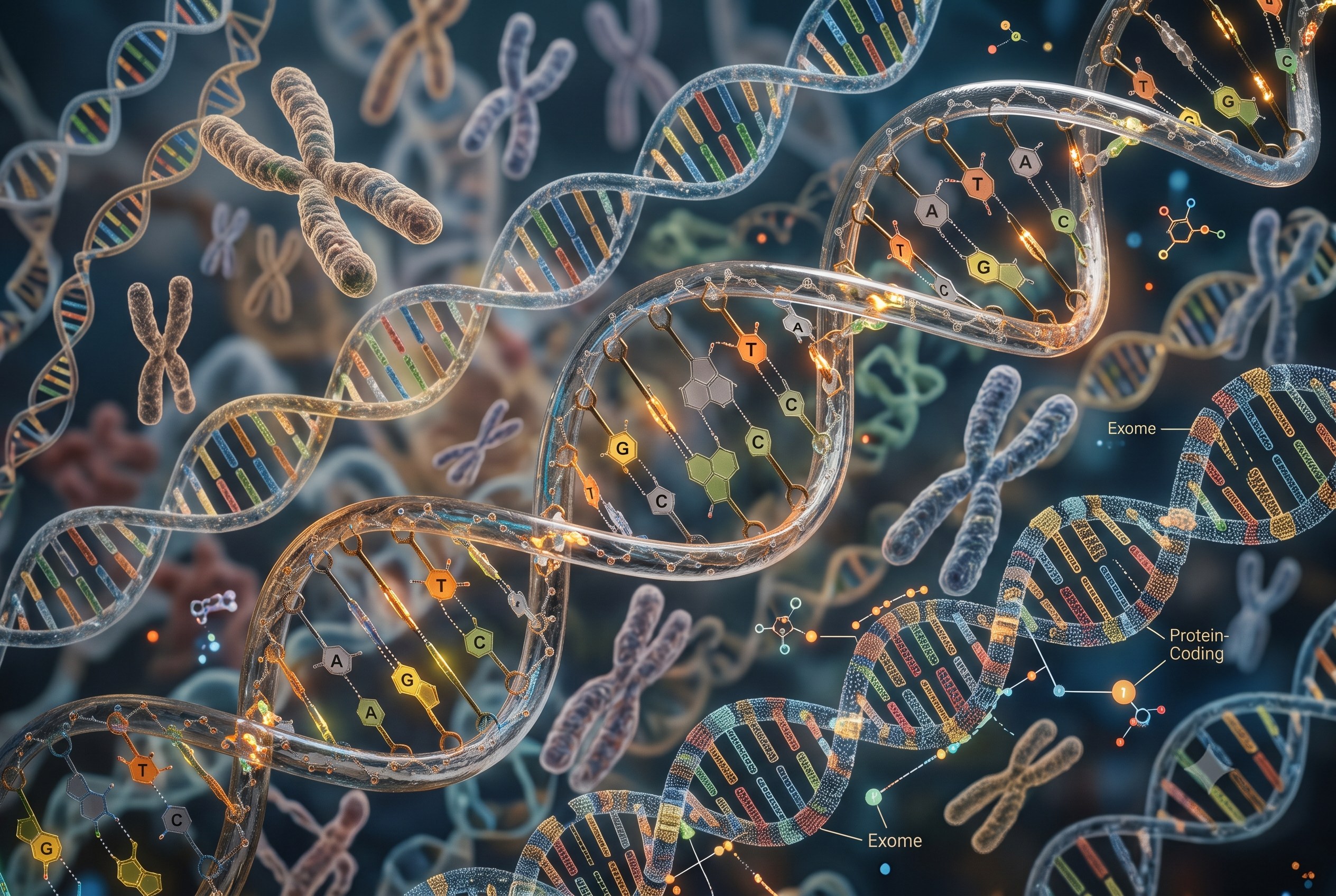 AI-generated graphic of DNA double-helixes